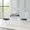International Concepts 42 in. Solid Wood Round Dual Drop Leaf Dining Table with 2 Chairs in White/Heather Gray K05-42DL-C10-2 - alternate 6